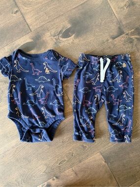 GAP Navy Two-Piece Dino Print Set